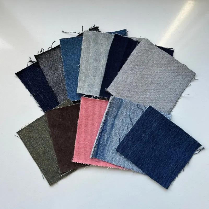 denim fabric swatches for denim jacket manufacturing