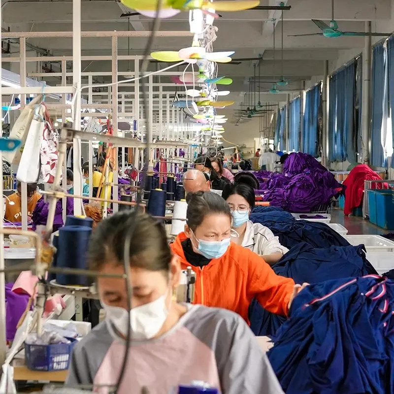 large sewing production line garment factory dongguan