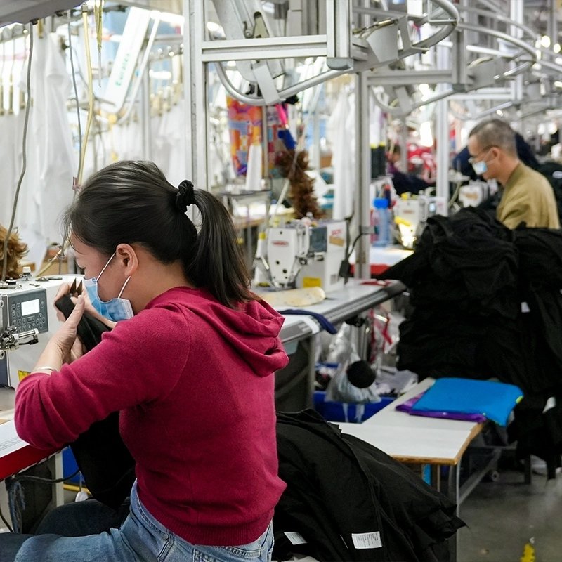 leather jacket manufacturer production line factory workshop