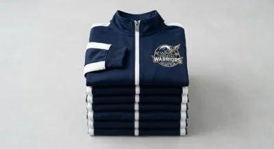 Custom track jackets manufactured in bulk for sports teams