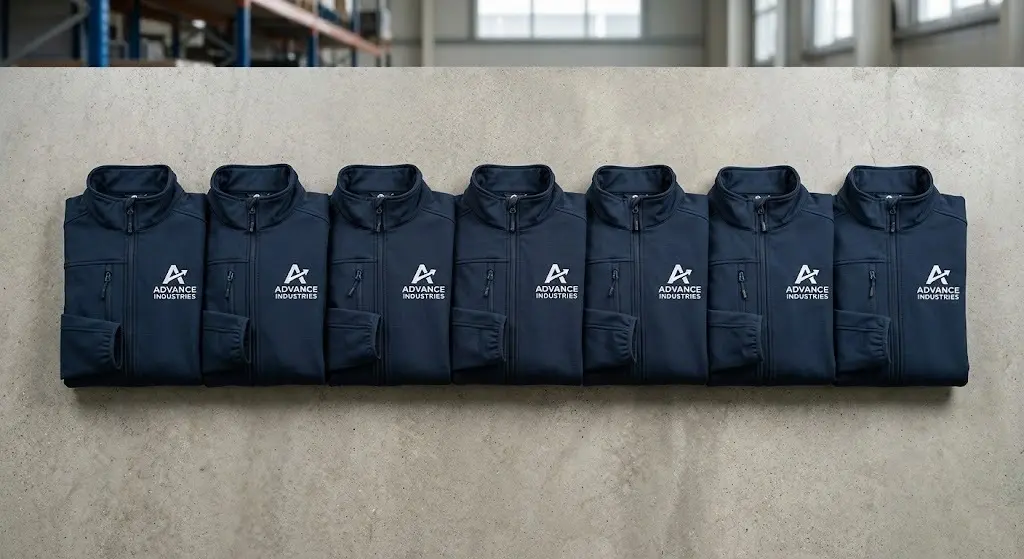 Custom work jackets with company logo for trade teams