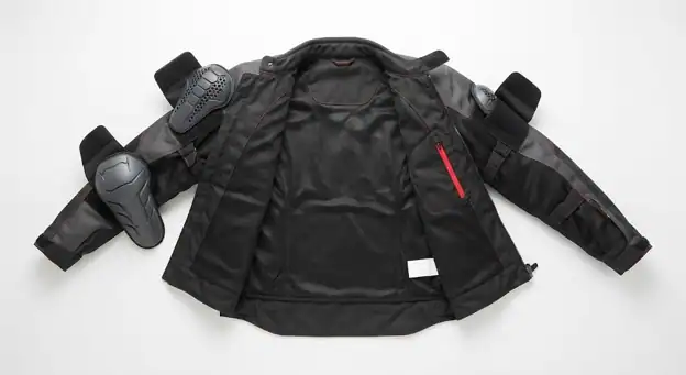 CE EN 17092 certified armor inserts in custom motorcycle suit