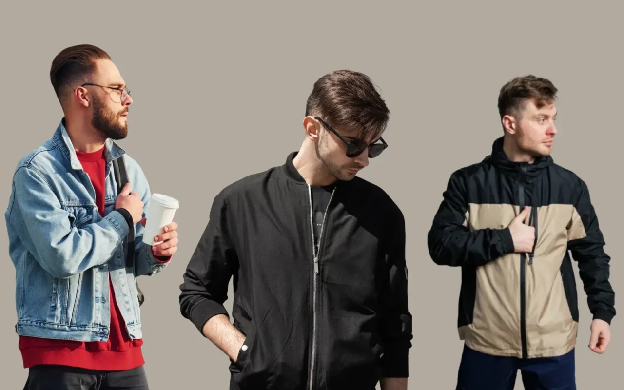 Streetwear jackets in varsity, bomber, denim, and windbreaker styles