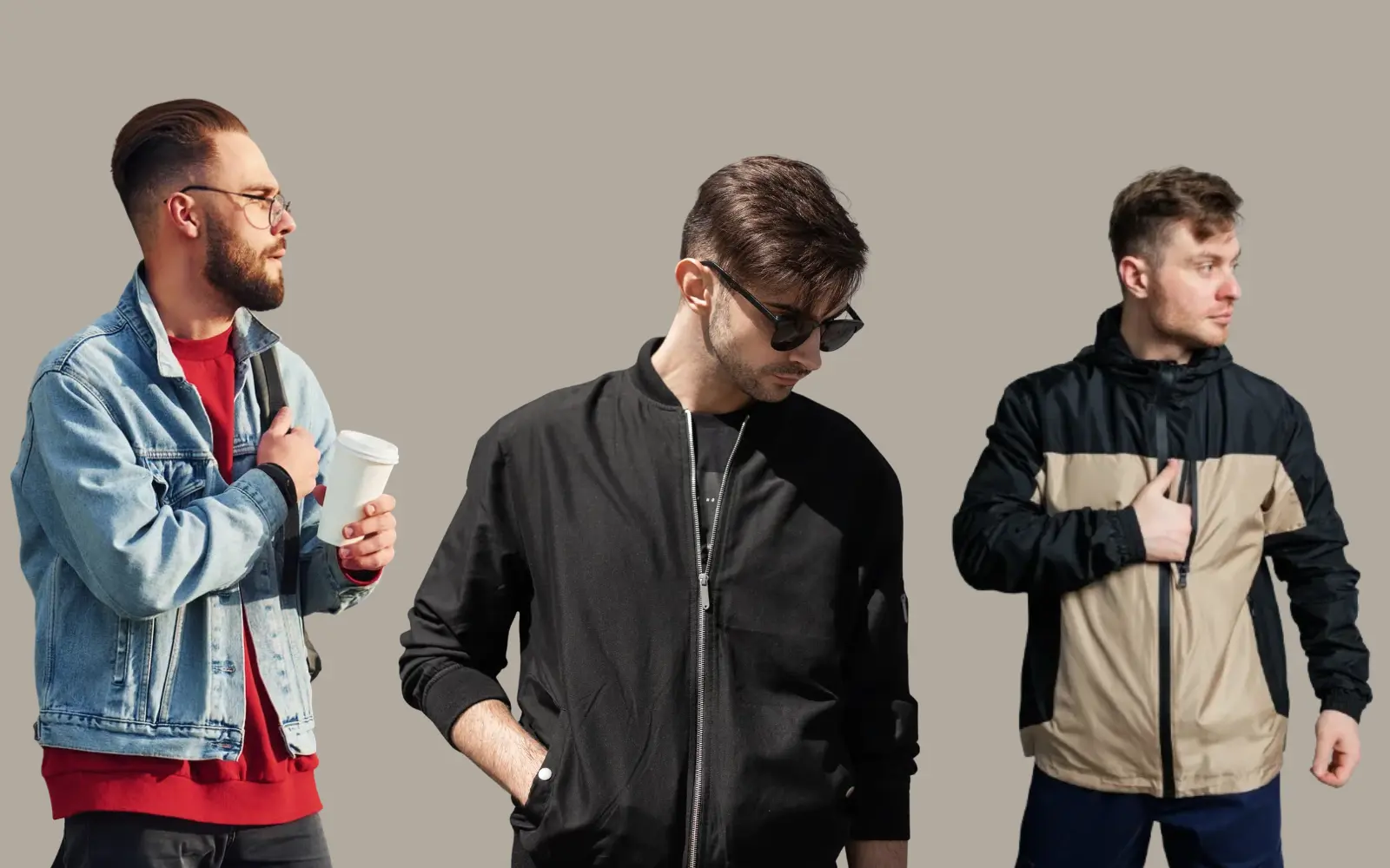 Streetwear jackets in varsity, bomber, denim, and windbreaker styles